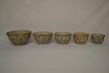 Set of 5 Stoneware Splatter Nesting Bowls