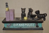 Cast Iron Mechanical Bank. Cat and Mouse