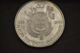 Coins.Alaska Statehood Anniversary Coin.999 Silver