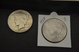 Coins. 2 Peace Silver Dollars 1934-S & 1922