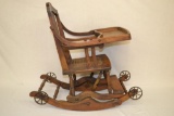 Antique Oak Combo Stroller, Rocker & High Chair