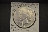 Coin. Peace Silver Dollar 1934-S