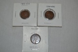 Coins. 3 1909 VDB Wheat Pennies