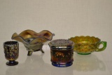 Carnival Glass. 4 pieces