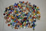 Jar of Marbles Includes Few Bennington Clay