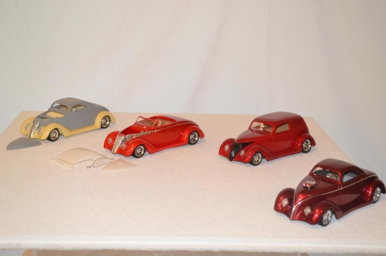 4 Linberg 1938 Ford C ustom Model Cars