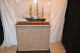 Commercial Sailing Ship Sea Which, Case & Pedestal