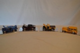 3 Die Cast Cars & 1 Truck in Display Cases