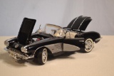 Die Cast 1958 Black Chevy Corvette, Large Scale