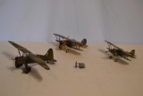 3 WWII Military Model Planes & Small Engine