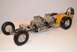 Model Yellow Twin Engine Dragster, 1-12th Scale