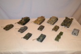 11 Assorted Tanks, Jeep & Trailer