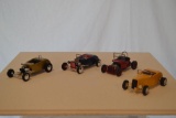 Lindberg Model T Roadster & 3 Model A Custome Cars