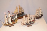 4 Three Masted Ship Models