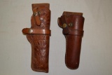 2 Right Revolver Brown Leather Holsters.