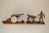 2 Cannon Civil War Replica Clocks