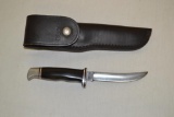 Buck Hunting Knife with Leather Sheath