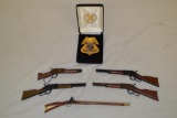 5 Miniature Replica Rifles & NRA Badge