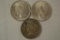 Coins. 3 Peace Silver Dollars.1922,1923,1924