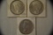 Coins. 3 Peace Silver Dollars. 1922, 1923, 1925