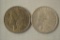 Coins. 2 Morgan Silver Dollars. 1886 & 1889