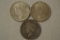 Coins. 3 Peace Silver Dollars. 1922, 1923, 1924