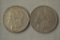 Coins. 2 Morgan Silver Dollars. 1889 & 1900