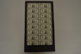 Currency. Uncut $1 Fed. Reserve Note Sheet.