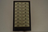 Currency. Uncut $2 Fed. Reserve Note Sheet.
