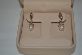 Pearl & Diamond Drop Earrings