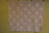 Quilt. Handmade Pink & White.