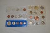 Coins. 4 Mint Sets 1974, 1956, 1955, 1957.