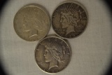 Coins. 3 Peace Silver Dollars.1922-D,1924,1926-S