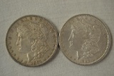 Coins. 2 Morgan Silver Dollars. 1891, 1889