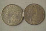 Coins. 2 Morgan Silver Dollars. 1891-S & 1921