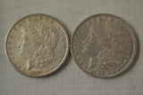 Coins. 2 Morgan Silver Dollars. 1889 & 1900