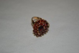 Garnet Cluster Ring