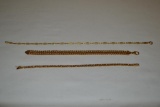 3 Italian 14K Gold Bracelets.