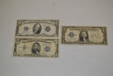 Currency. 1934 & 1928A Silver Certificates. Total3