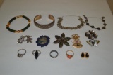 Misc. Costume Jewelry. Some Sterling & 10k Gold