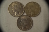 Coins. 3 Peace Silver Dollars. 1922,1926-D, 1926-S