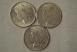 Coins. 3 Peace Silver Dollars.1922, 1923-S,1923.