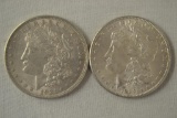 Coins. 2 Morgan Silver Dollars. 1889 & 1921