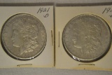 Coins. 2 Morgan Silver Dollars.1921-D.