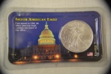 Coin. Silver Eagle Dollar, Uncirculated 2000.