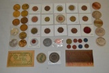 Wooden Nickels & Various Souvenir Tokens. 44 Total