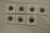 Coins. 1909 Wheat Pennies. 7 Total