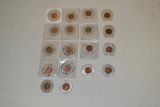18 Various Good Luck Lincoln Head Penny Tokens.