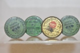 4 Antique tins percussion caps