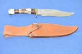 Marble's Knife & Leather Sheath. Stag Handle
